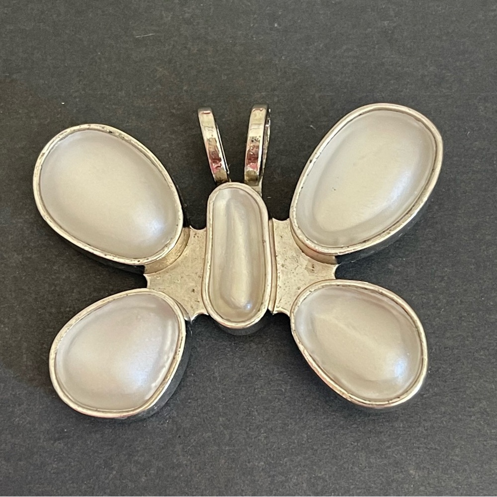Rebecca Collins Silver Butterfly scarf clip.
